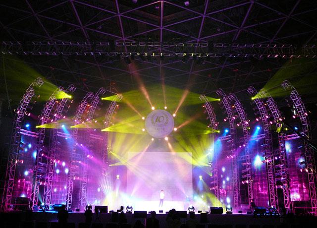 北京年會會場布置北京av設備租賃會議舞臺背景板_聚榮網